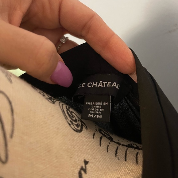 Trapunto Double V-Neck Blouse, Black Double V-Neck Blouse - Picture 7 of 7